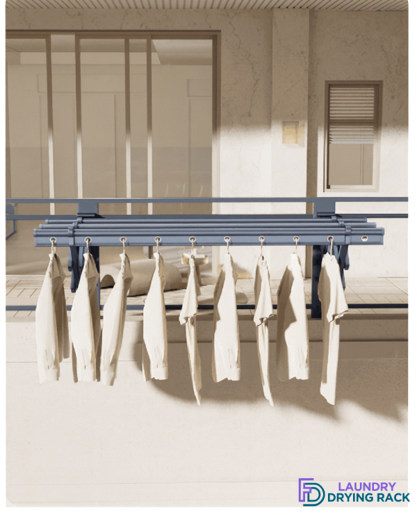 FD Retractable Laundry Rack – Grey 4 RLR - 5